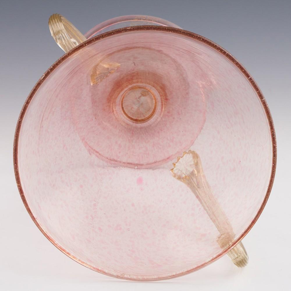 Glass Murano Pink a Macchie Speckled and Aventurine Vase  For Sale