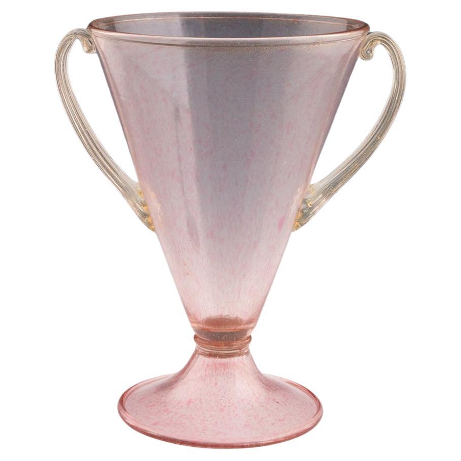 Murano Pink a Macchie Speckled and Aventurine Vase 