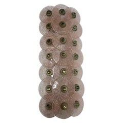 Lámpara de pared y apliques de cristal rosa y verde de Murano de mediados de siglo, 1950