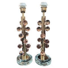 Murano Pink Ball Lamps
