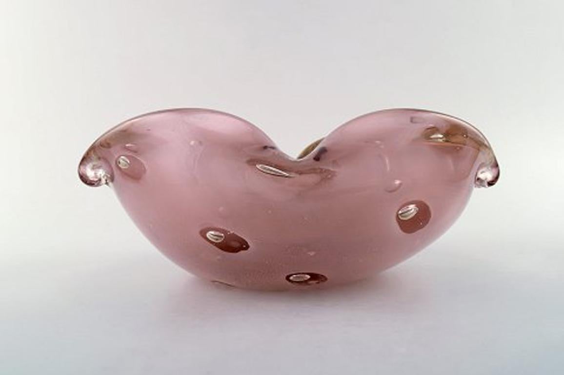 Mid-Century Modern Murano, Pink Bowl in Mouth Blown Art Glass, 1960s