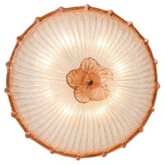 Murano Pink Ceiling Light, 1980's