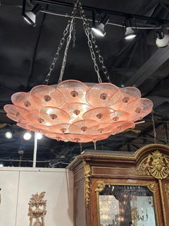 Murano Pink Disc Flush Mount