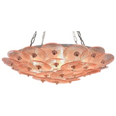 Murano Pink Disc Flush Mount