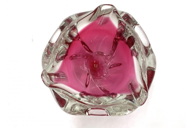 Murano Pink Glass Ashtray, Italy, 1970s For Sale at 1stDibs