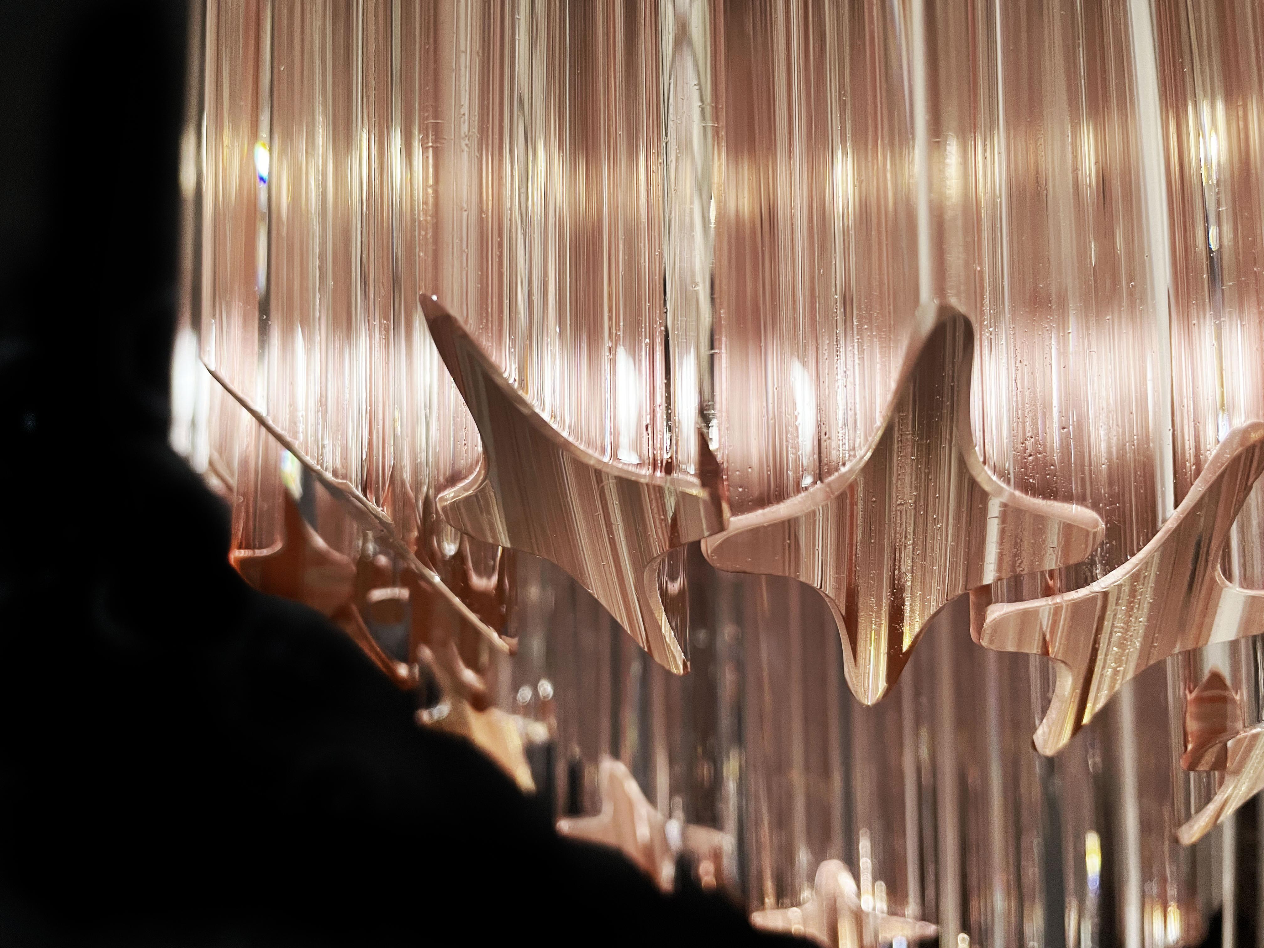 Murano Pink Glass Chandeliers For Sale 3