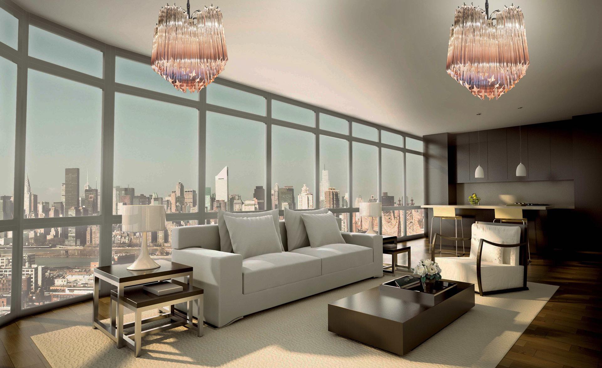 Murano Pink Glass Chandeliers For Sale 4
