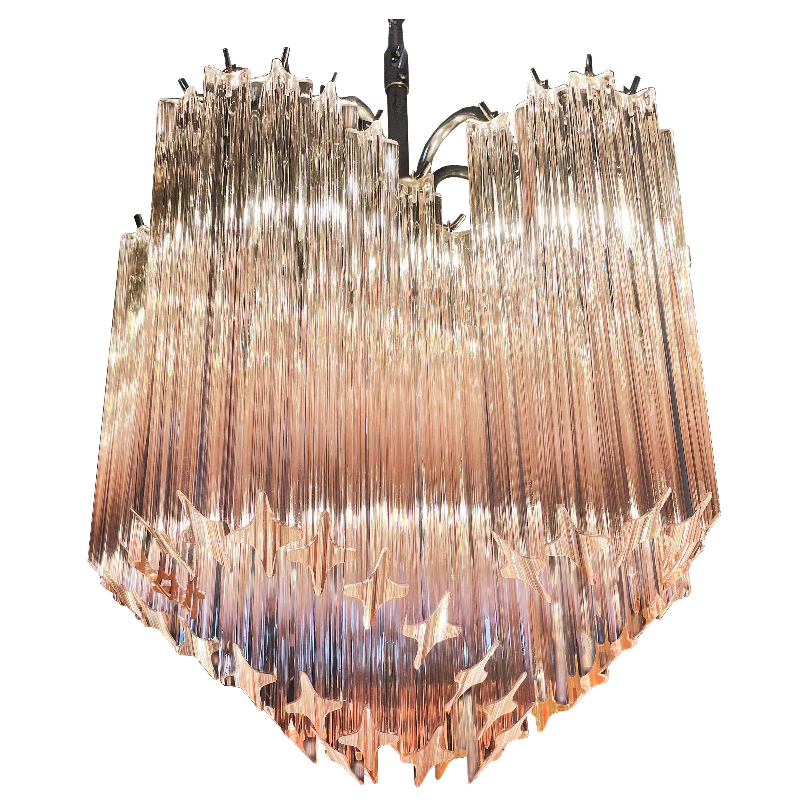 Murano Pink Glass Chandeliers