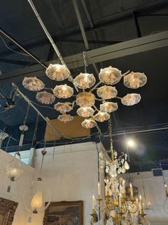 Murano Rosa Glas Blume Flushmount