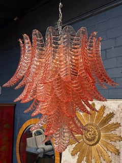 Murano Rosa Glas Palme Kronleuchter