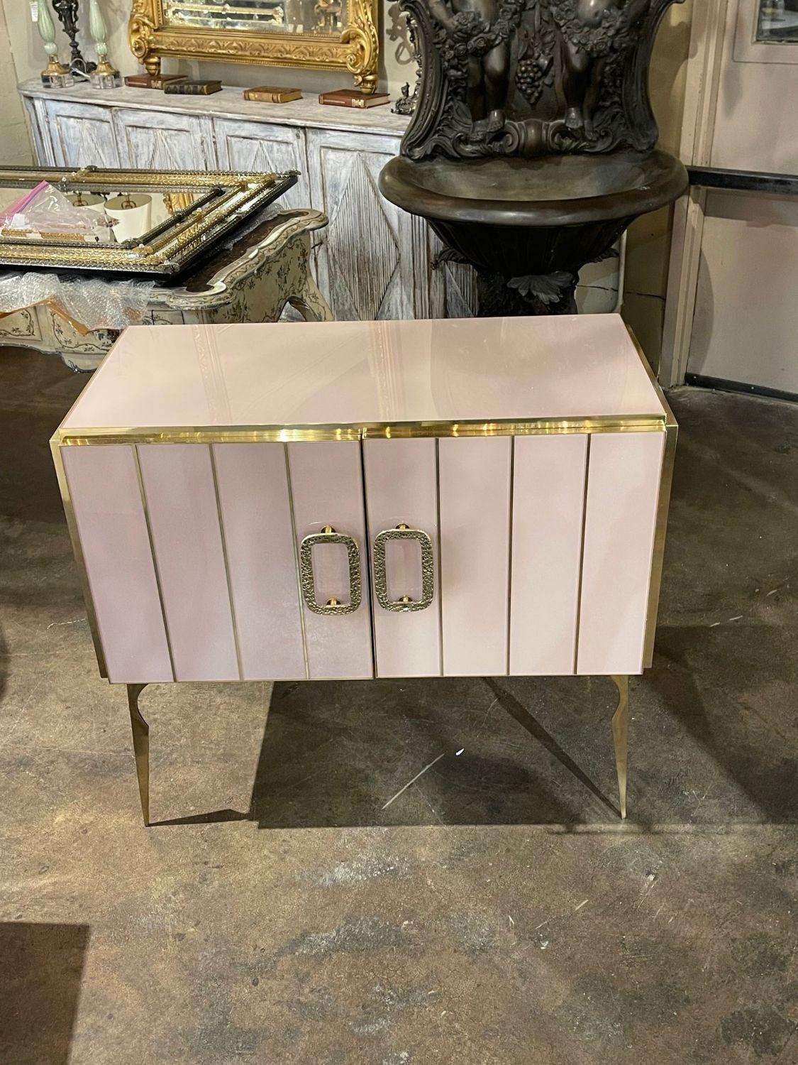 Contemporary Murano Pink glass Side Cabinet For Sale