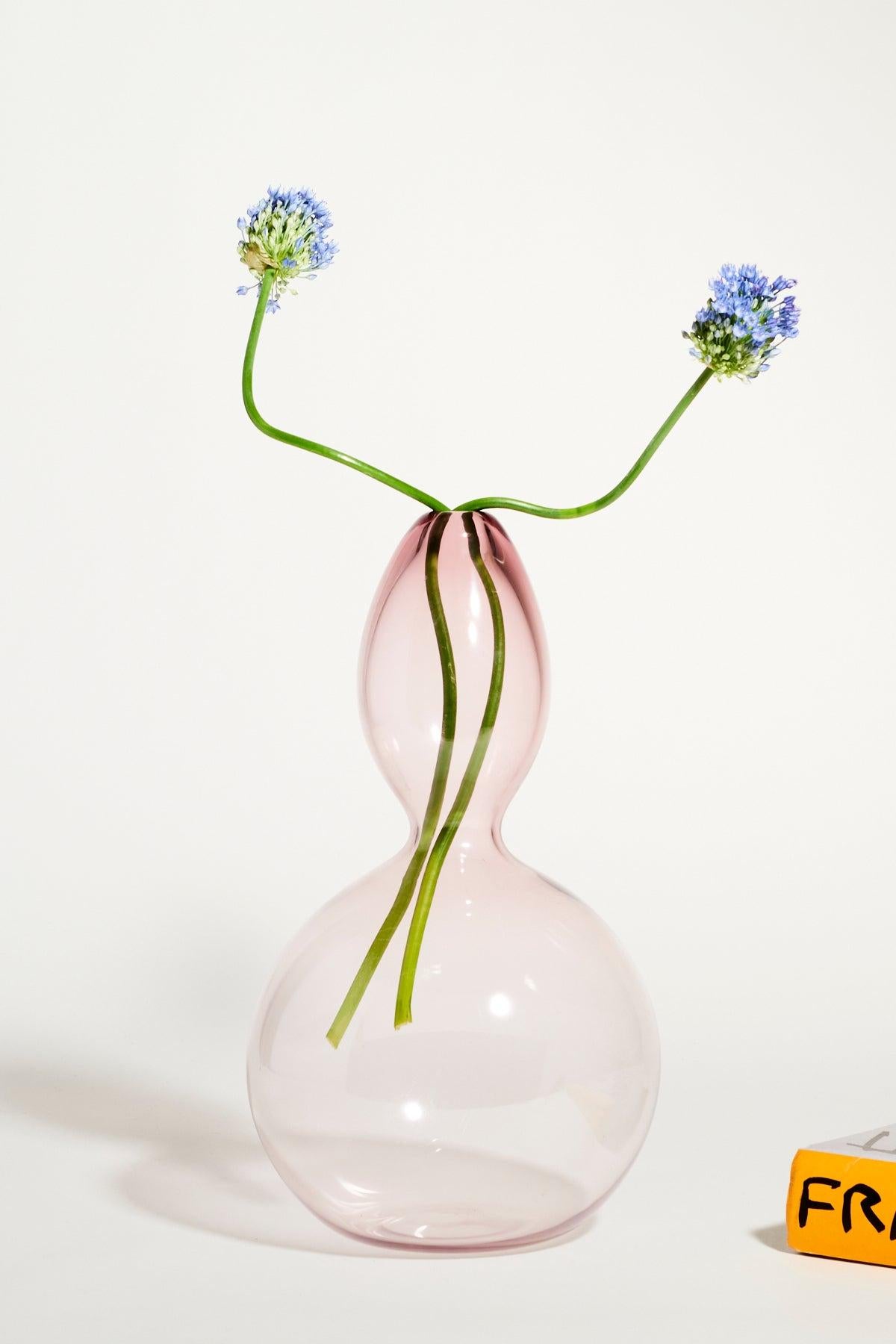 Murano pink hourglass vase. Perfect for a few fun flowers on your dining table.
