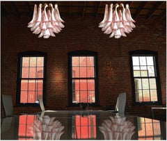 Lustre de Murano rose à piètements