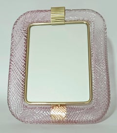 Cadre photo rose Murano par Barovier&Toso, 3 disponibles