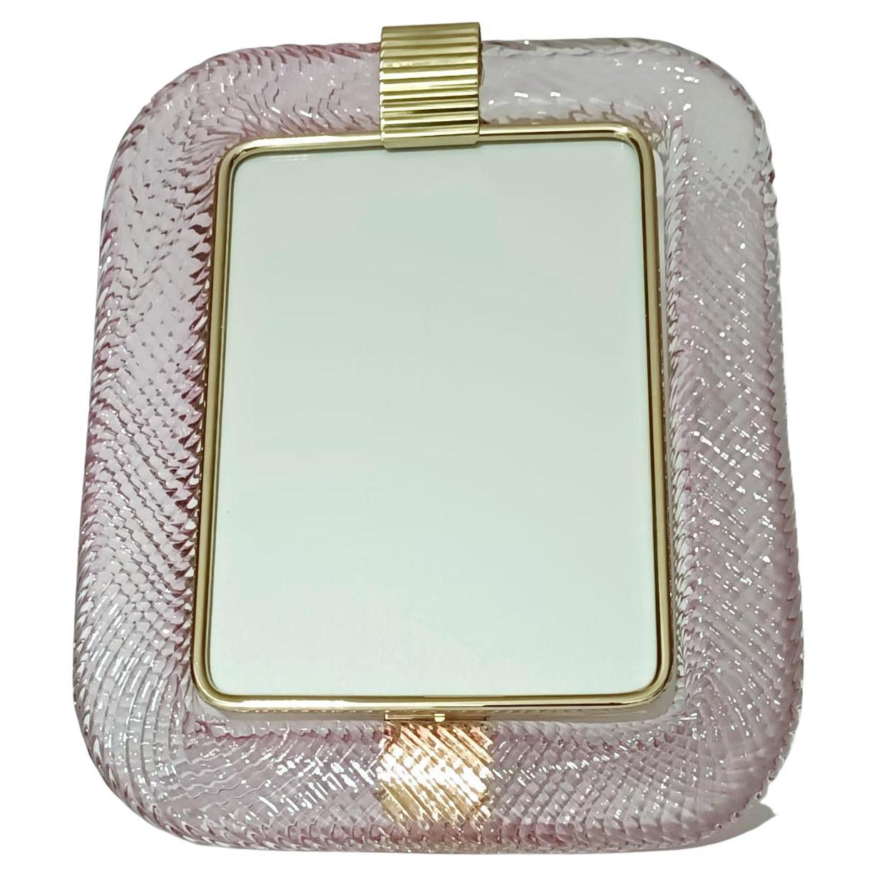 Murano Pink Photo Frame by Barovier e Toso, 4 Available