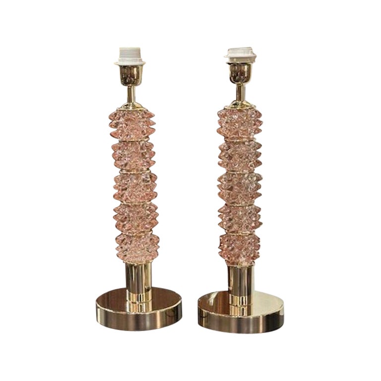 Lampes Rostrada rose de Murano