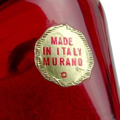 Murano Pink Spots Bright Red Italian Art Glass Sand Hourglass Clock Object Set