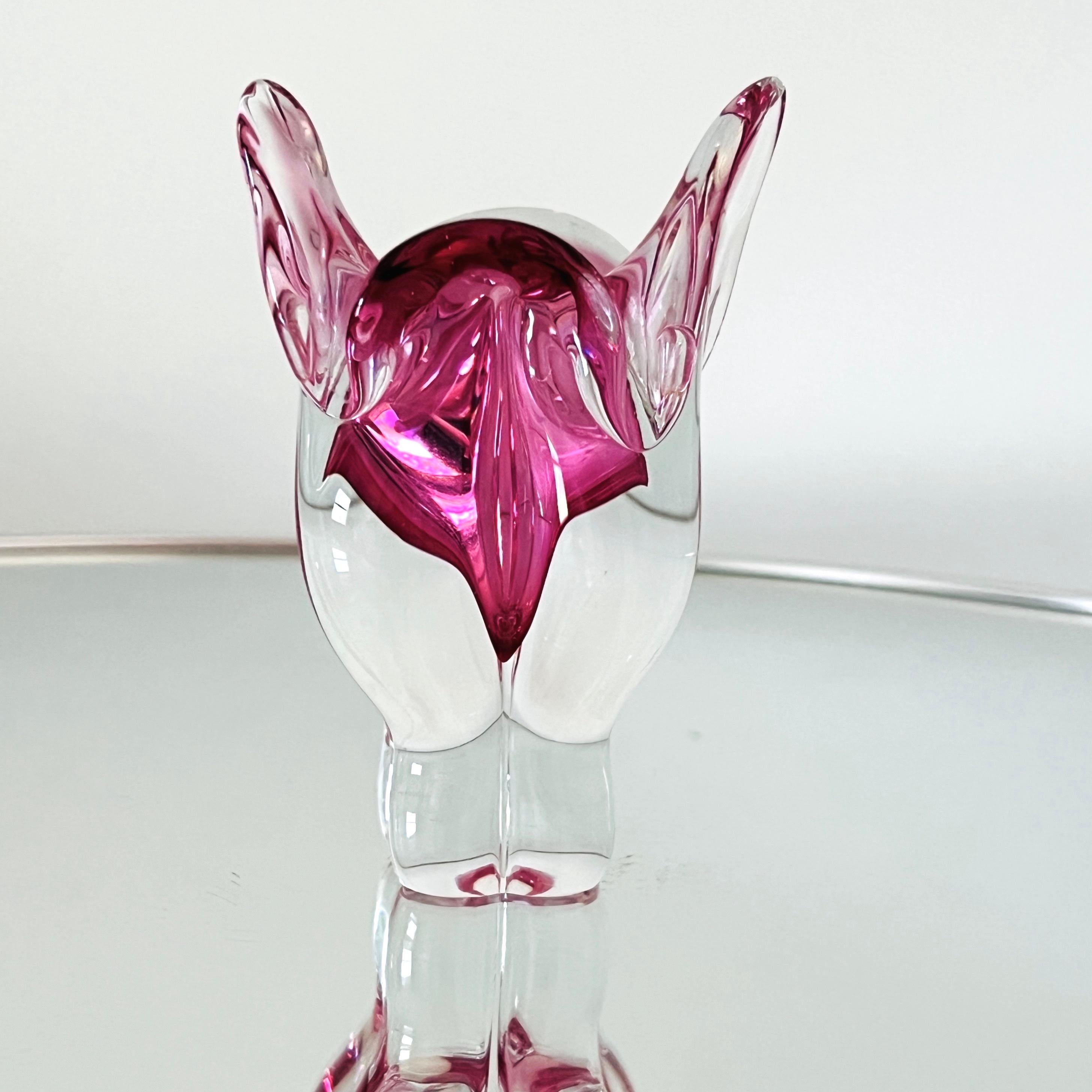 Murano Pink Violet Bud Vase with Tulip Shape, circa. 1950s 2