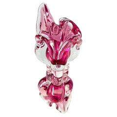 Murano Pink Violet Bud Vase with Tulip Shape, circa. 1950s
