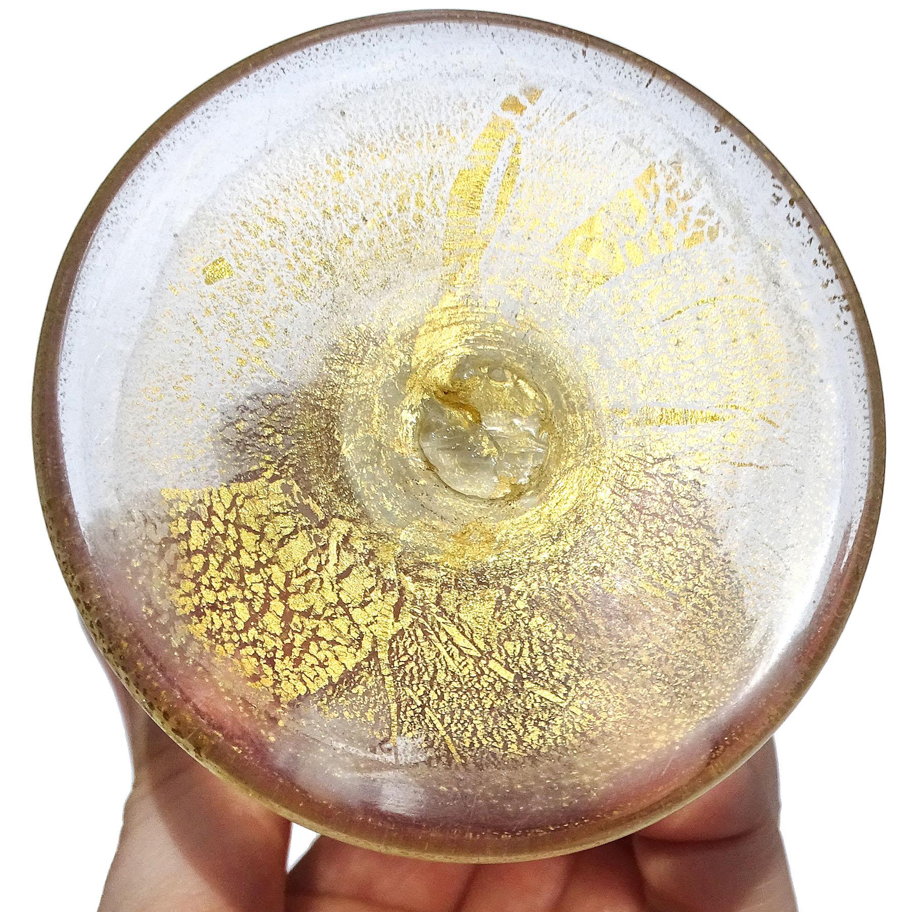 Murano Rosa Weiß Gold Flecken Italienische Kunst Glas Mann Frau Figuren Skulpturen im Angebot 3