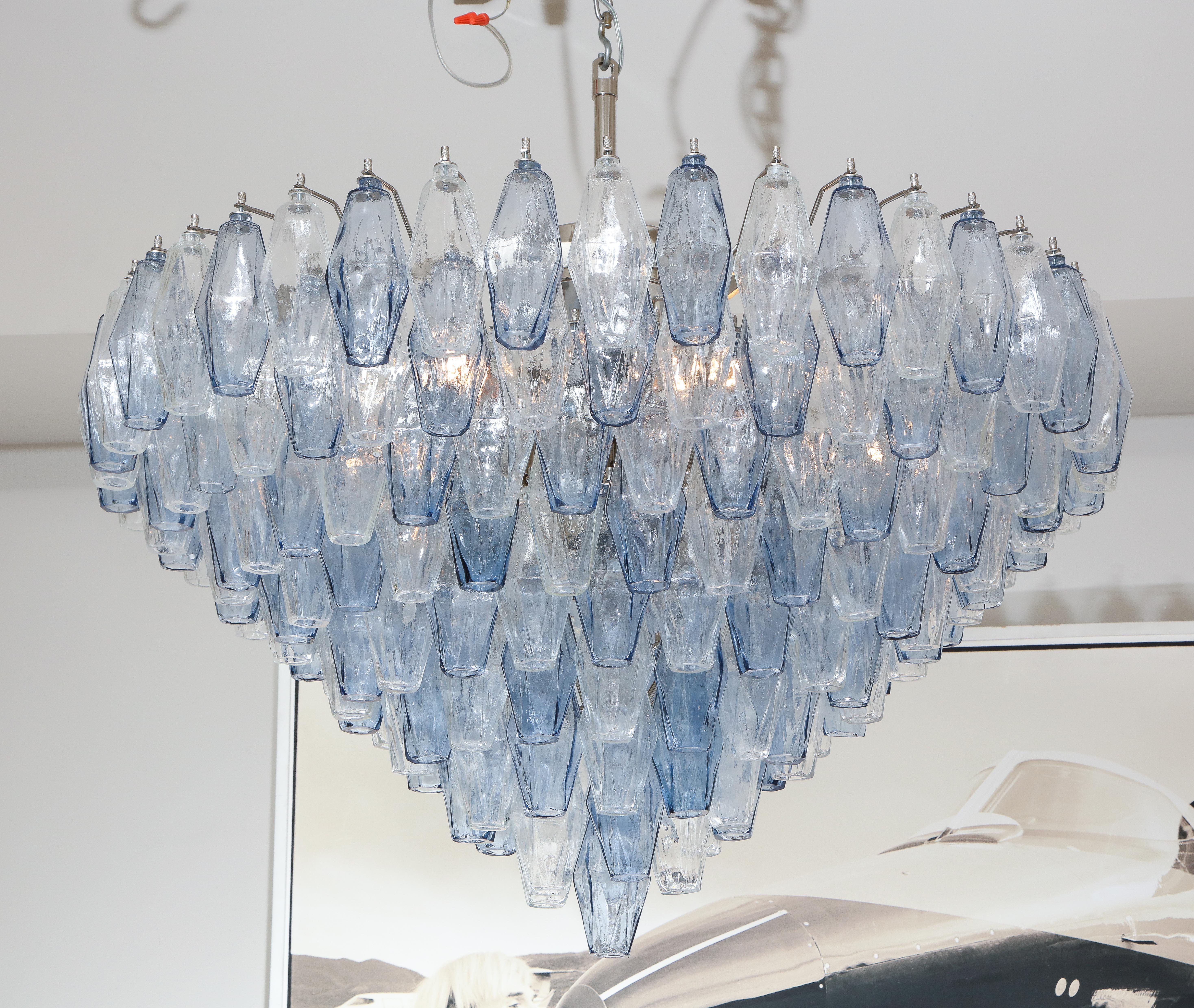 Post-Modern Custom Murano Polyhedron Glass Chandelier For Sale