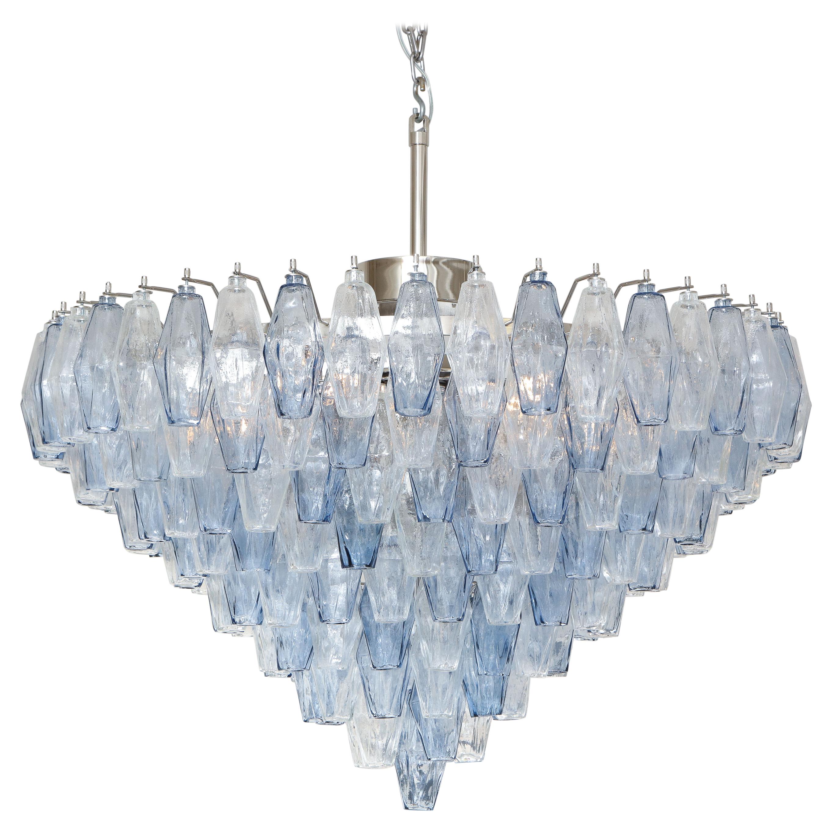 Custom Murano Polyhedron Glass Chandelier For Sale