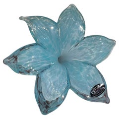 Murano Powder Blue Handblown Flower