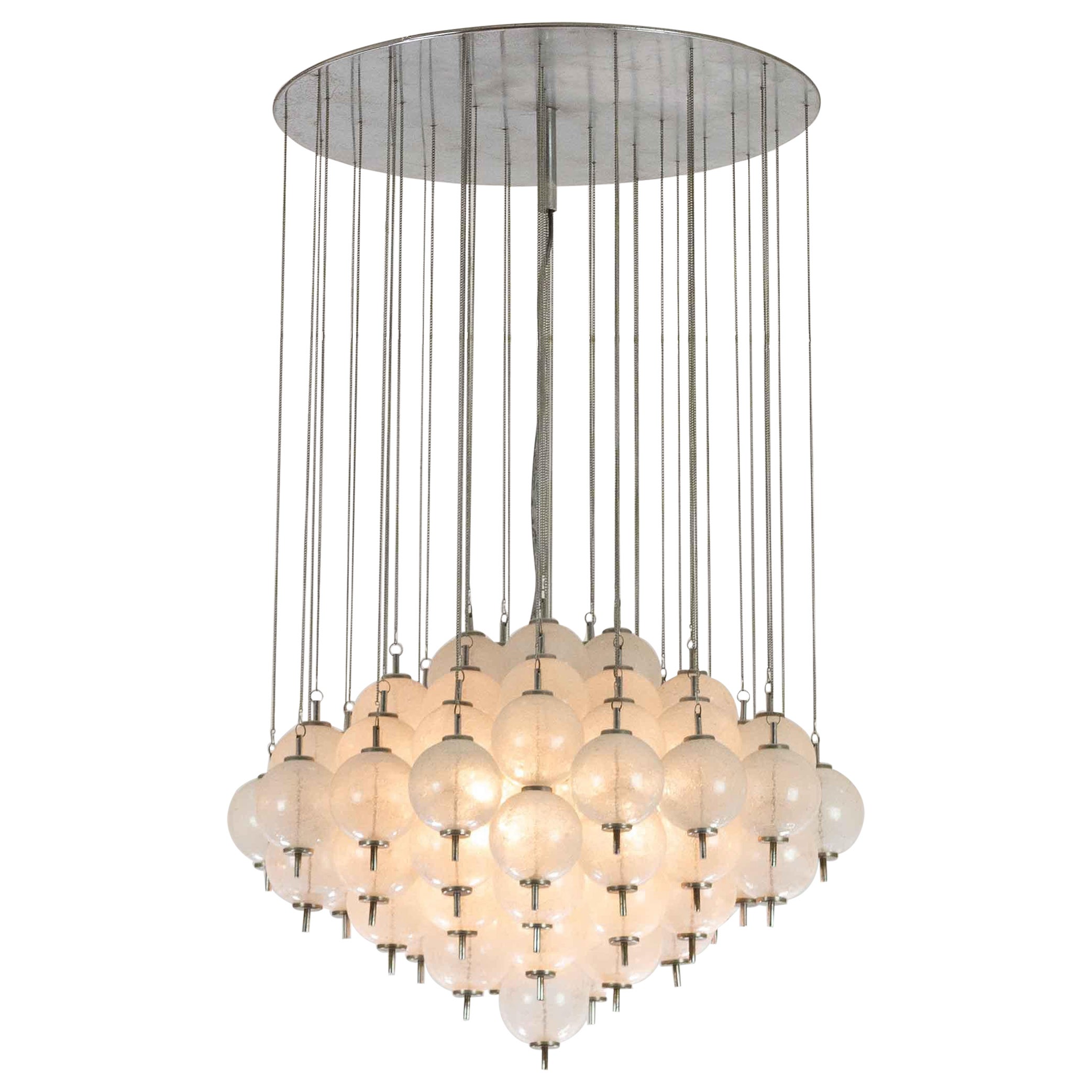 Lampadario in vetro di Murano Pulegoso, anni '60