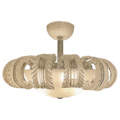 Murano "Pulegoso" Glass Chandelier Attributed to Barovier & Toso