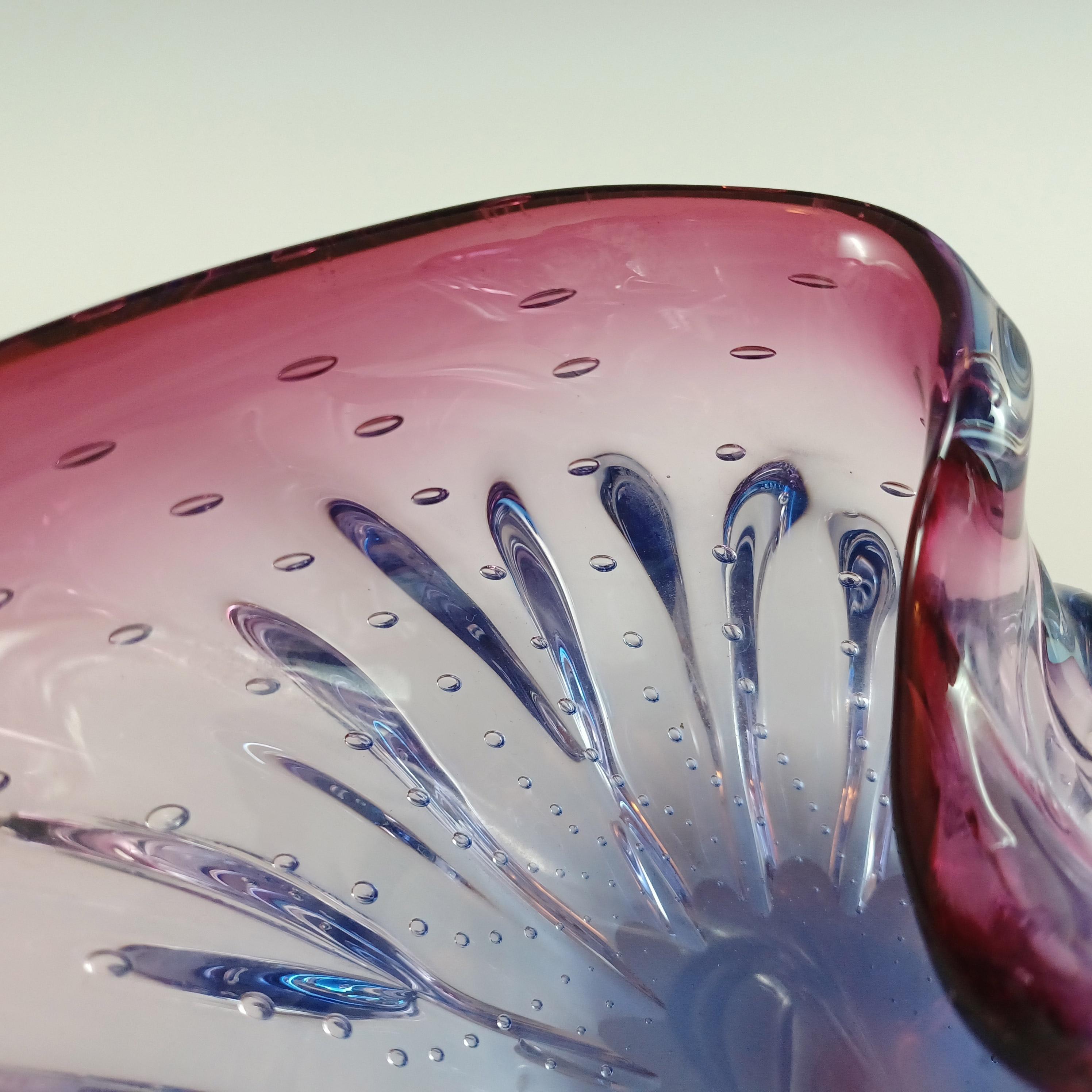 Murano Glass Sommerso Bullicante Purple & Blue Glass Duck Bowl (bol à canard) Bon état - En vente à Bolton, GB