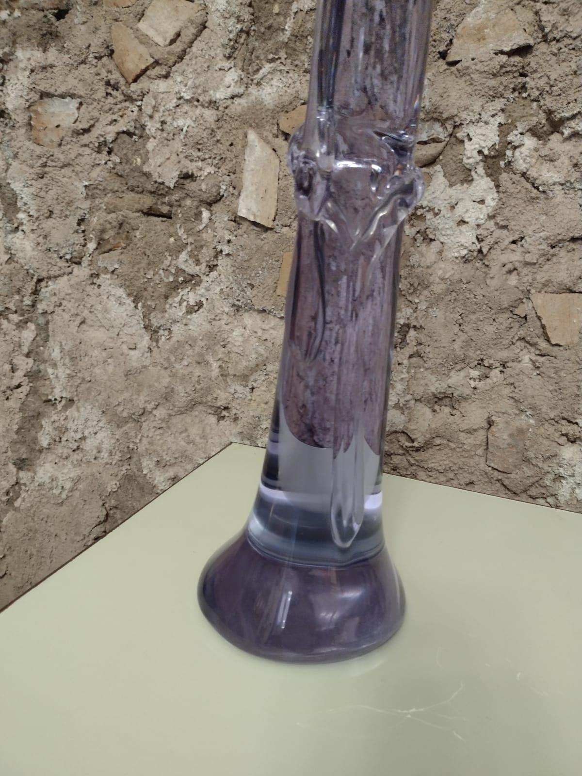 Late 20th Century Murano Purple Glass Female Sculpture, Italy 1970 For Sale