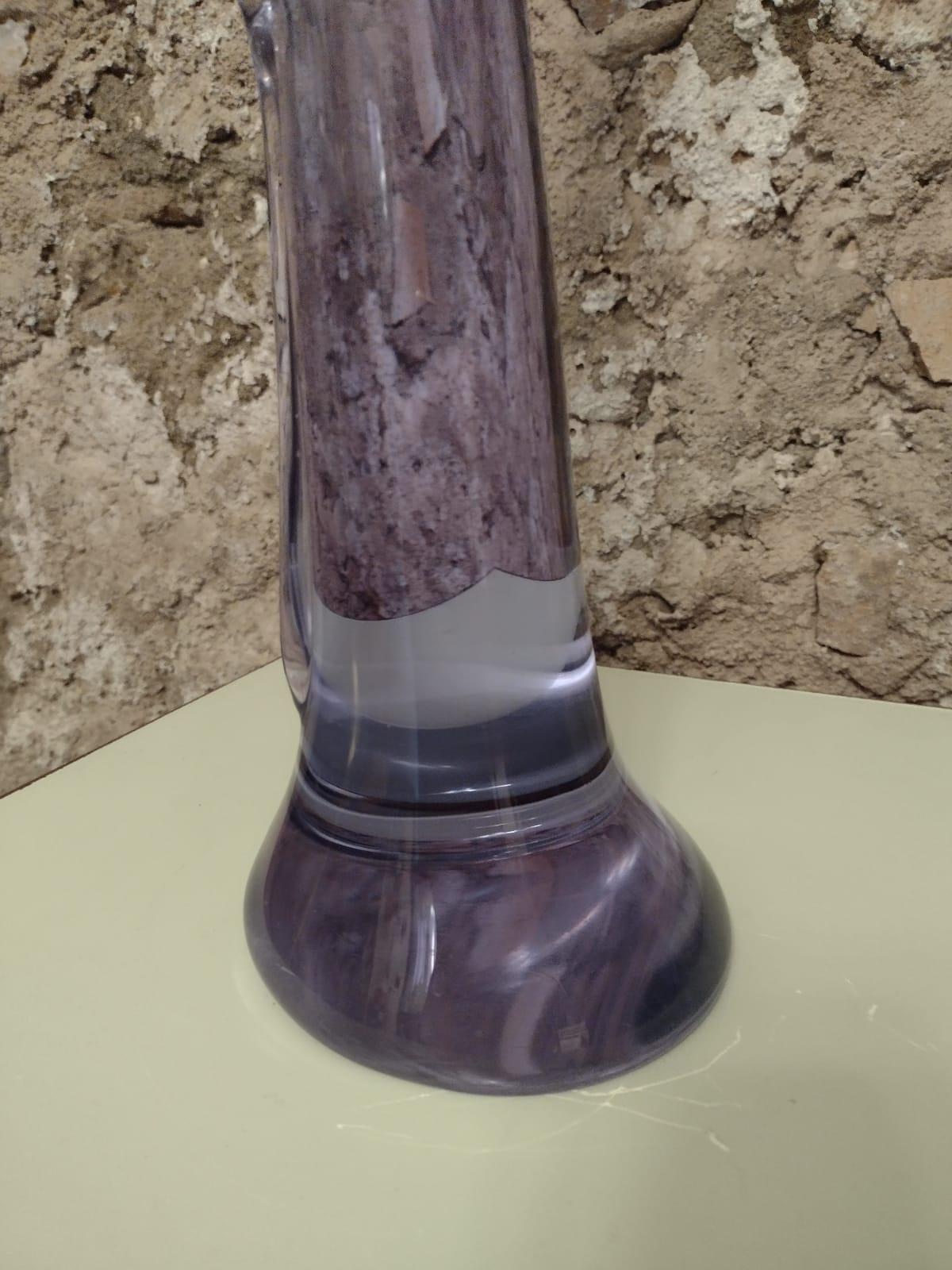 Murano Glass Murano Purple Glass Female Sculpture, Italy 1970 For Sale