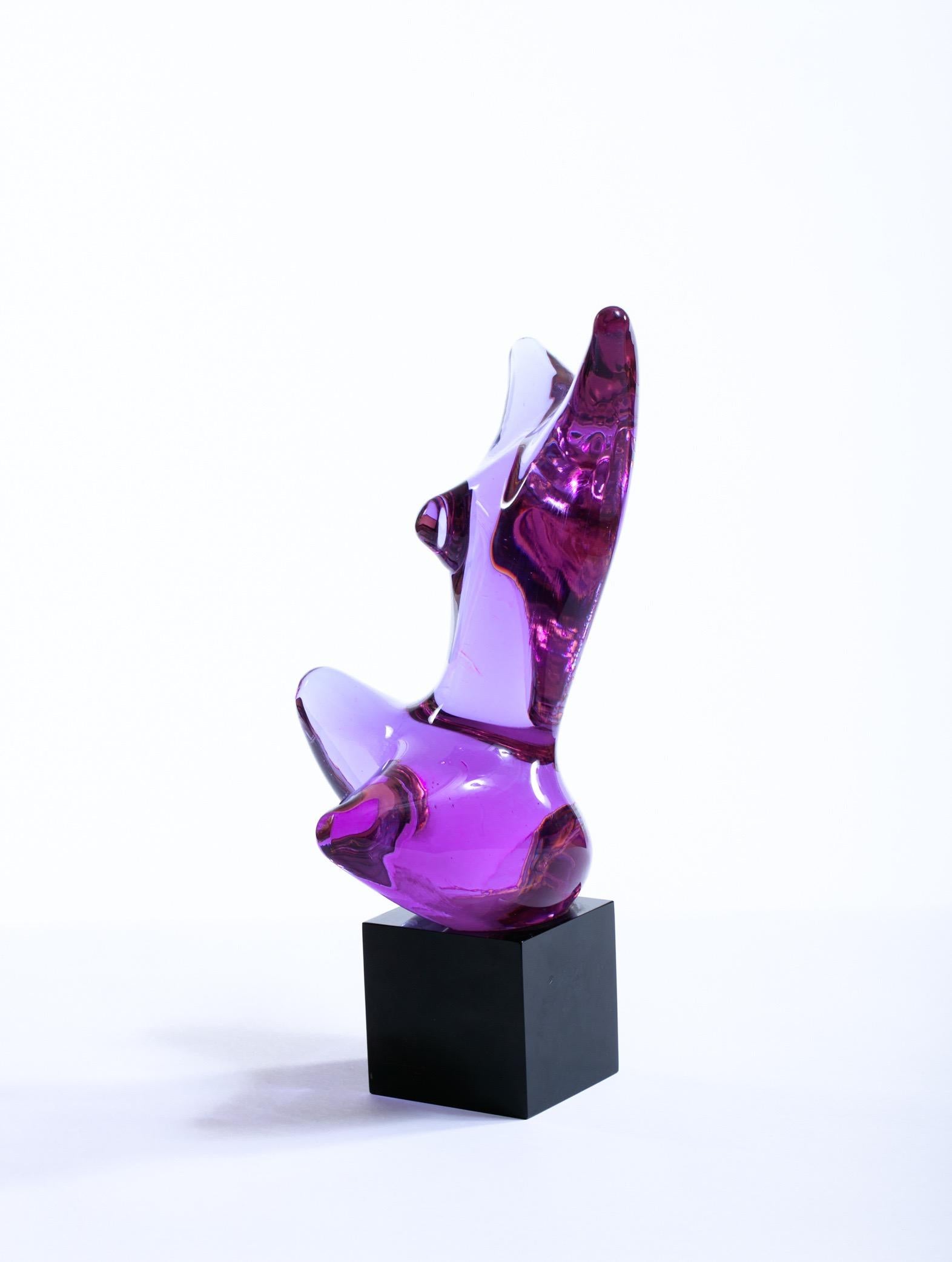 purple glass sculpture