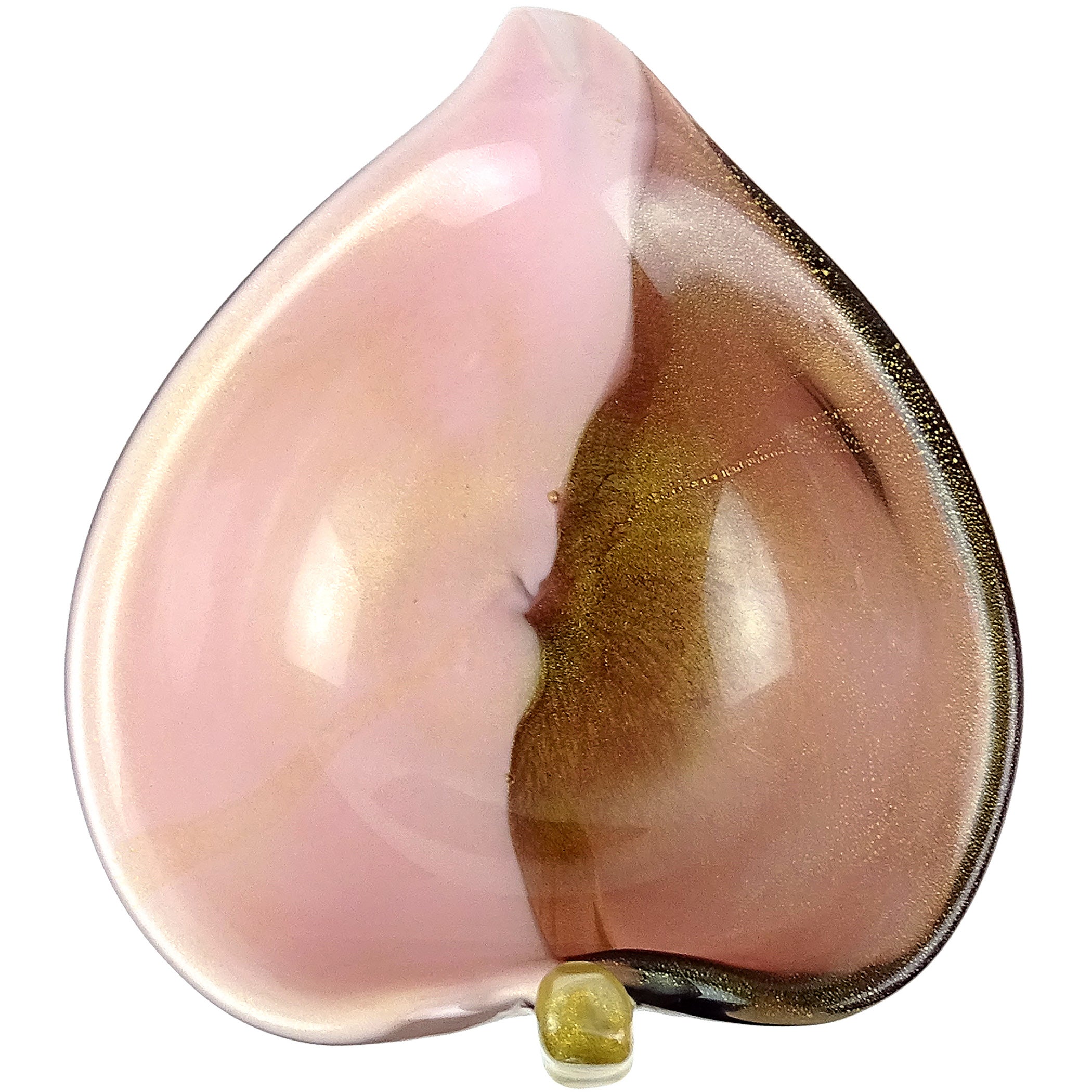 Dekorative Ablageschale Schale aus italienischem Murano-Kunstglas in Violett mit Goldflecken Calla Lily im Angebot