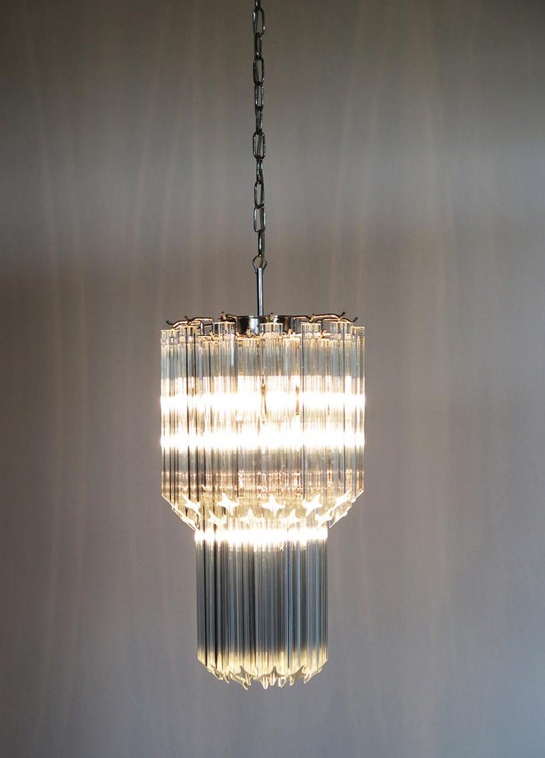Murano quadriedri chandelier - 46 trasparent prism For Sale 3