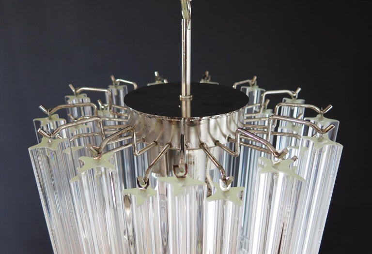 Murano quadriedri chandelier - 46 trasparent prism For Sale 5