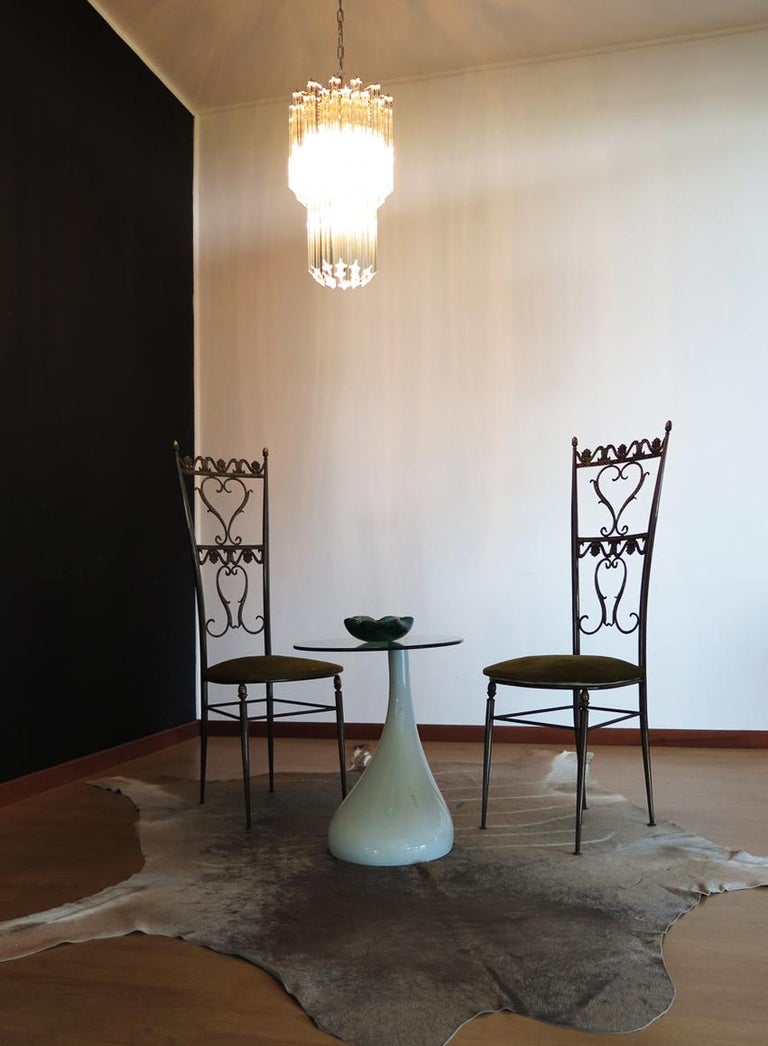 Murano quadriedri chandelier - 46 trasparent prism For Sale 2