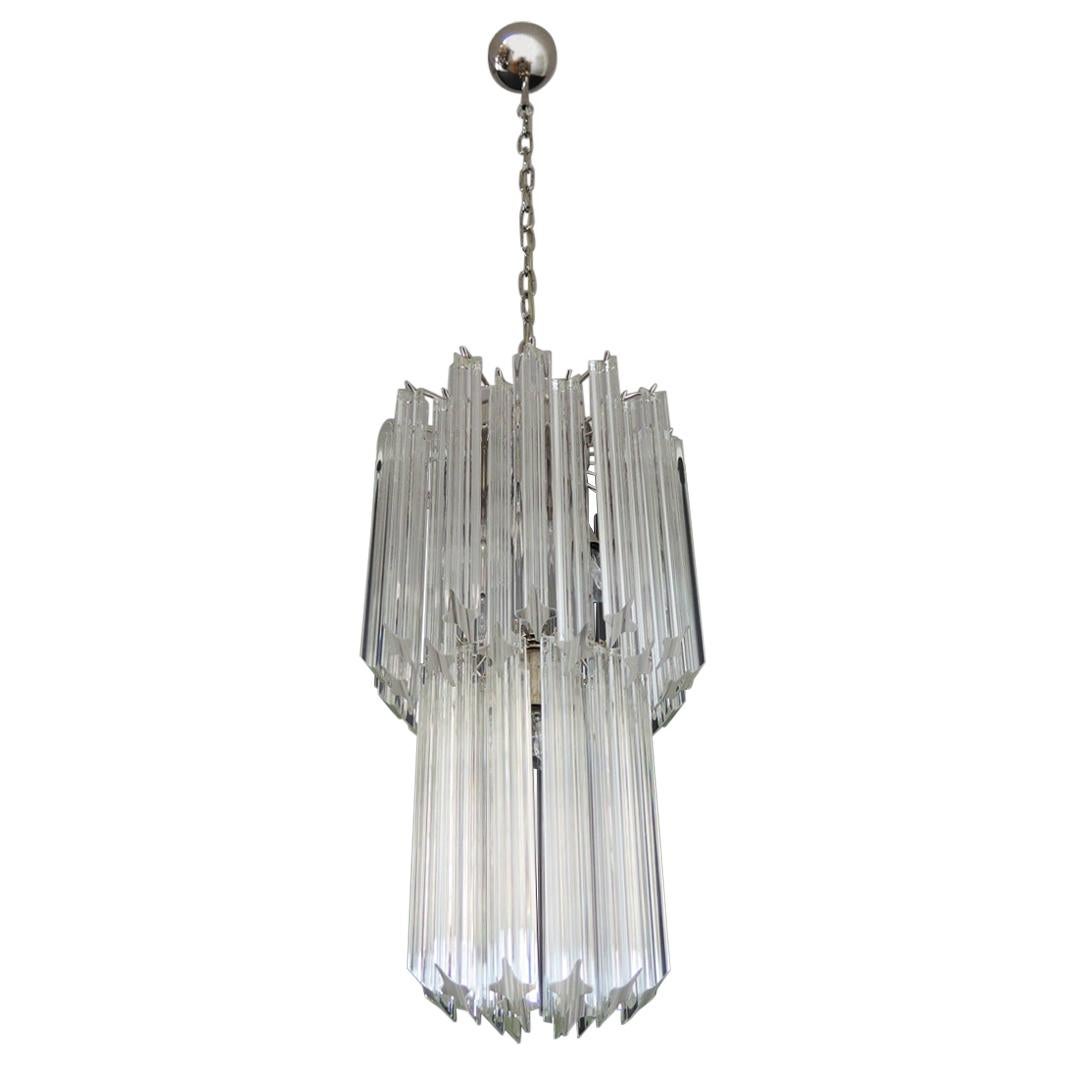 Murano quadriedri chandelier - 46 trasparent prism