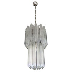 Murano quadriedri chandelier - 46 trasparent prism