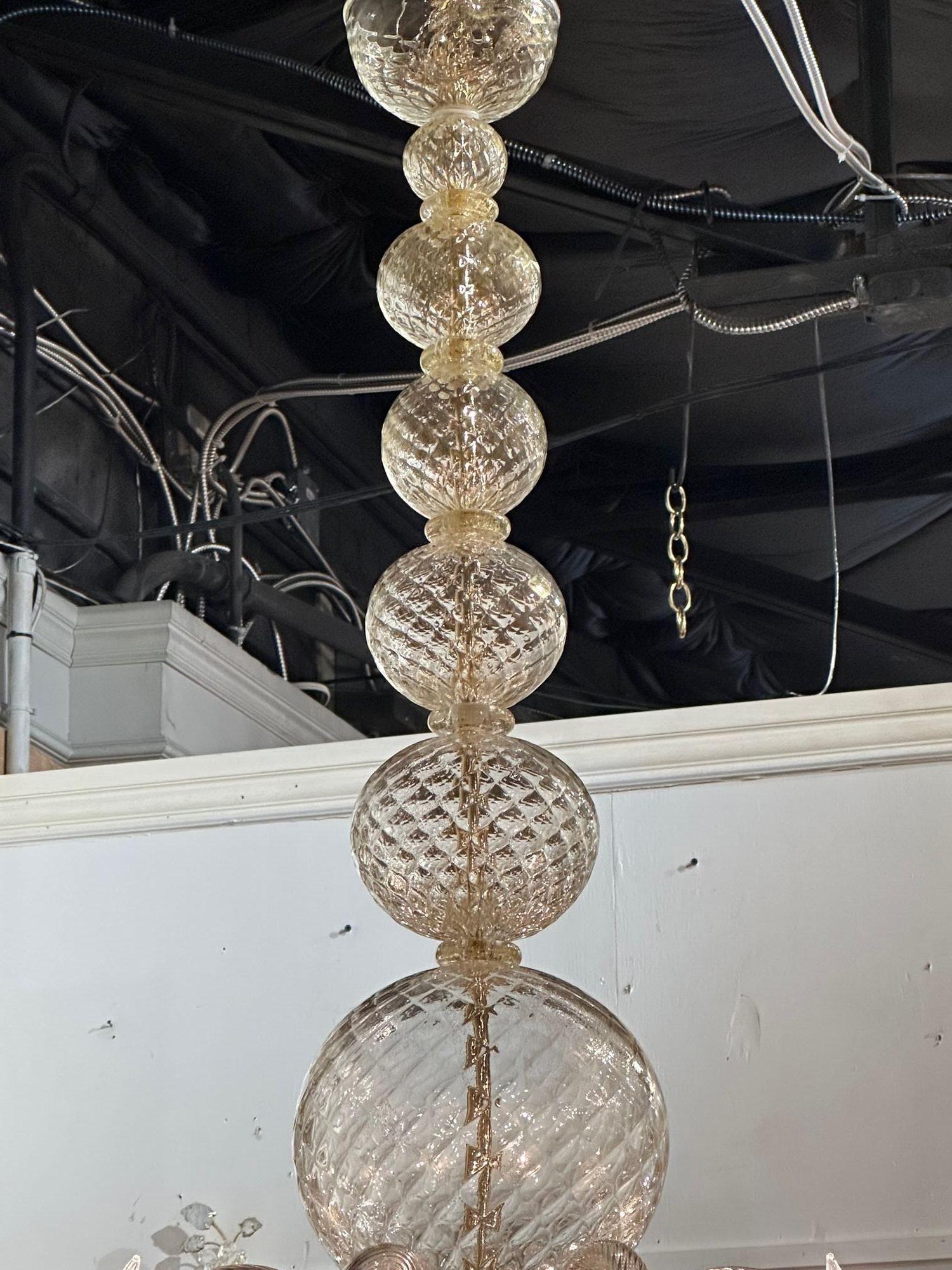 Murano Quilt Glass Ball Form Chandelier 1