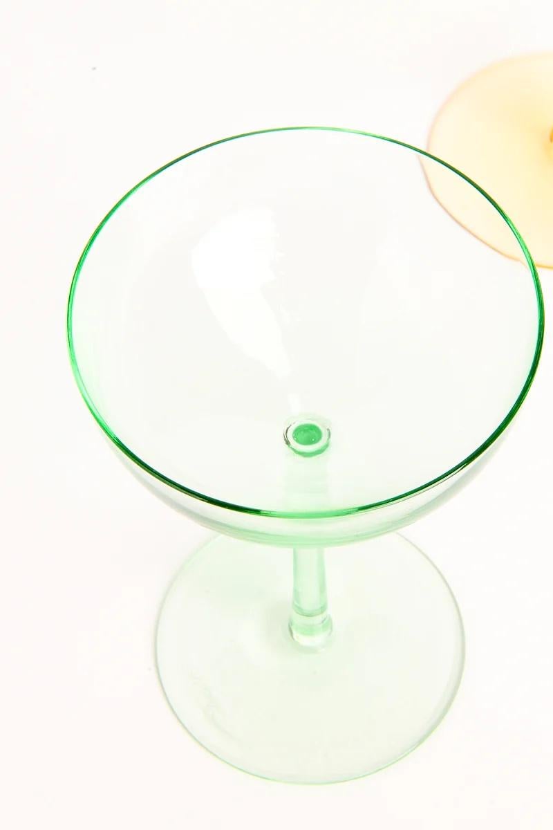Ensemble de six coupes de cocktail/champagne arc-en-ciel en verre de Murano 4