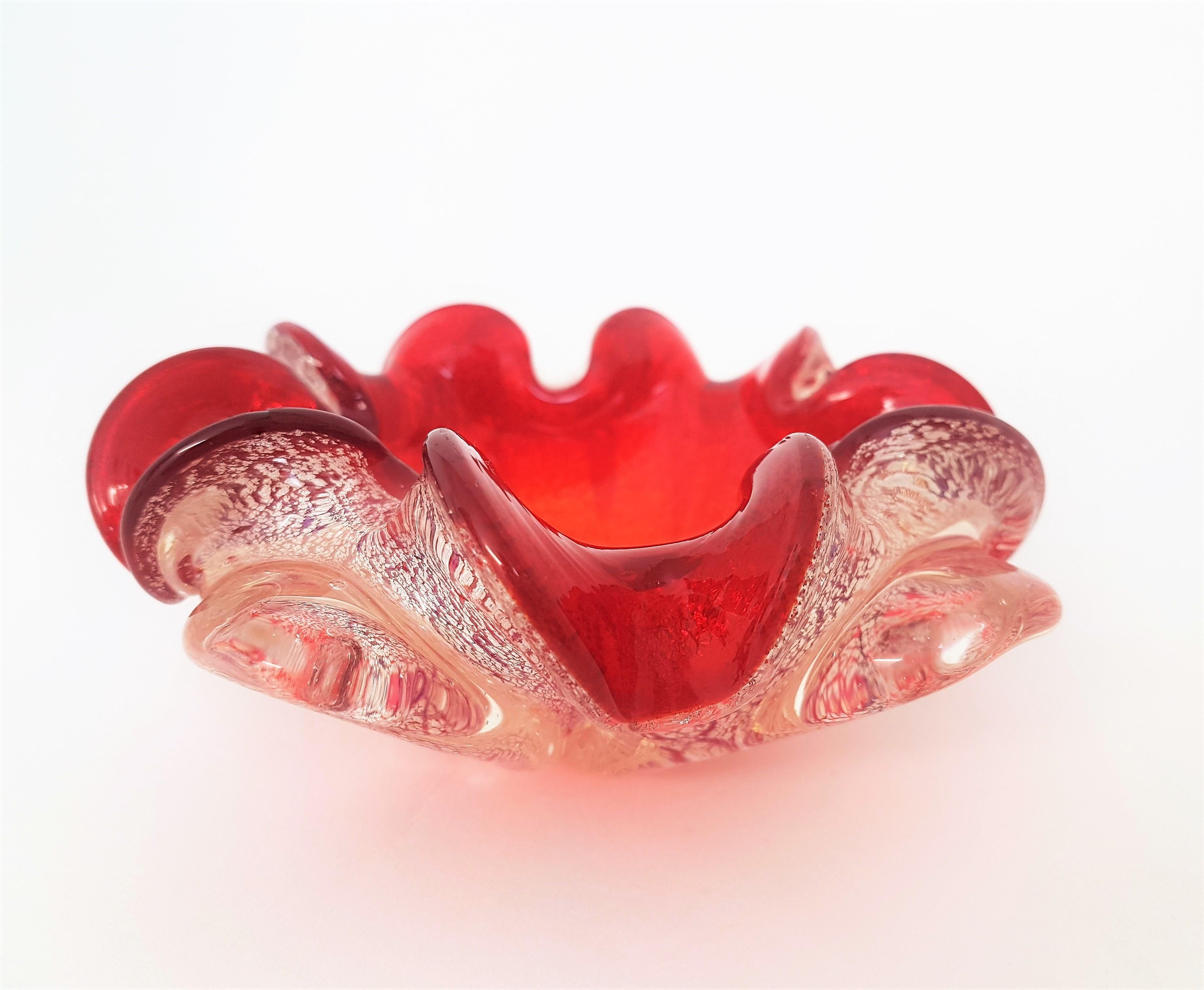 red murano glass bowl