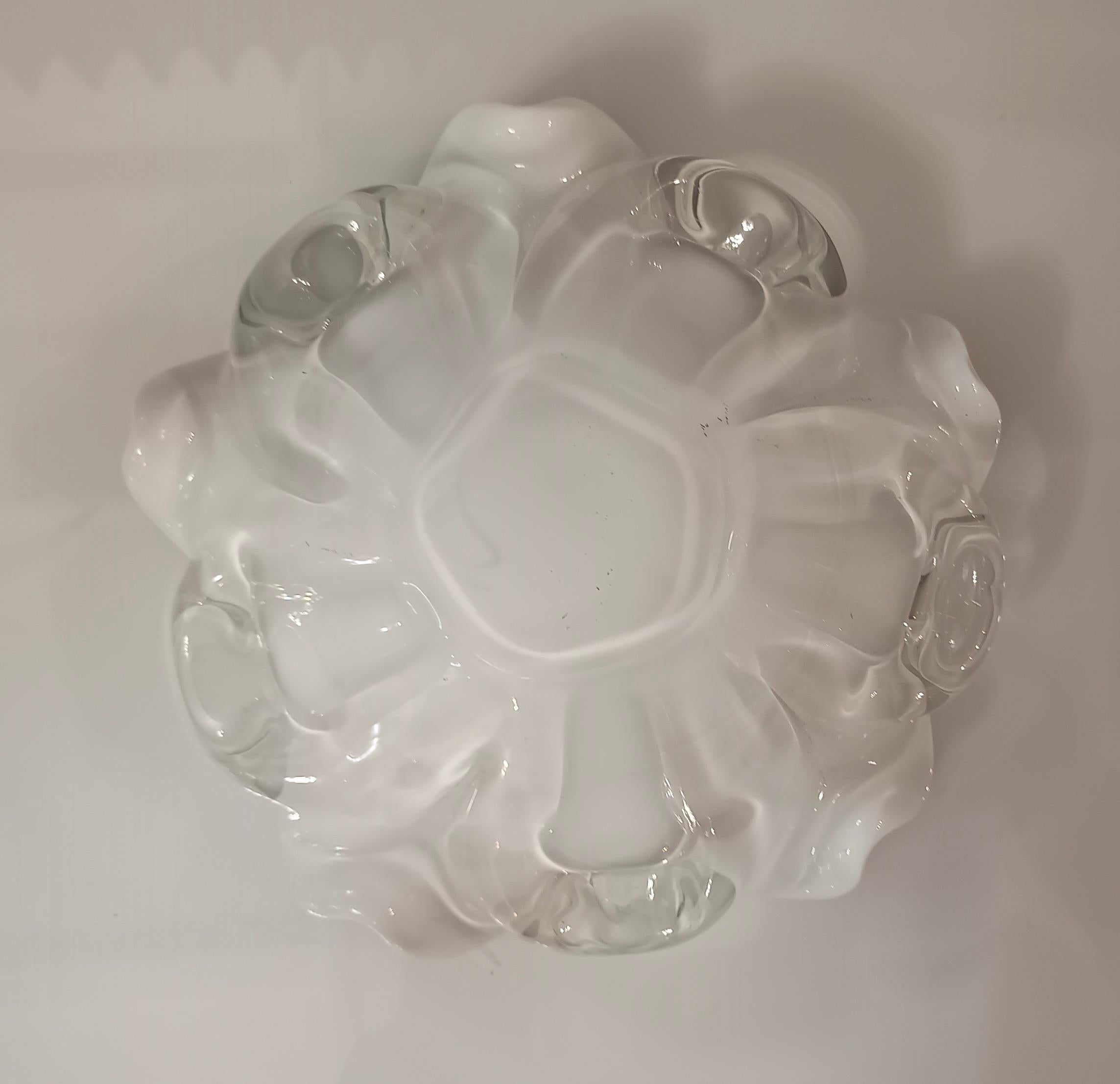 Murano Red and White Glass Ashtray, 1980 For Sale 2
