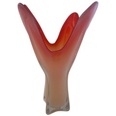 Important Murano Red and White Vase,  1960s