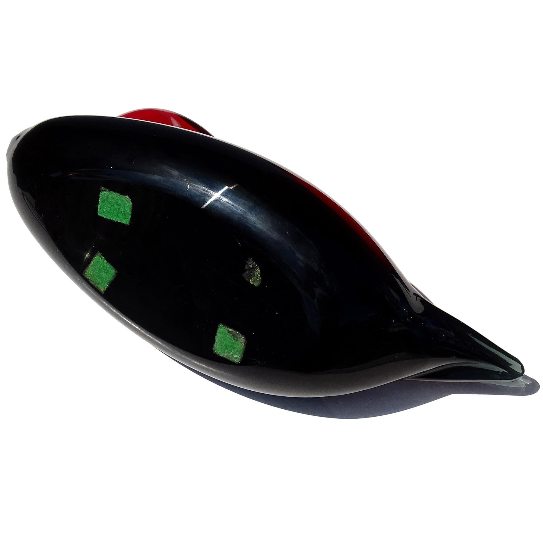 Murano Red Black White Italian Art Glass Male Female Decoy Duck Bird Sculptures For Sale 3