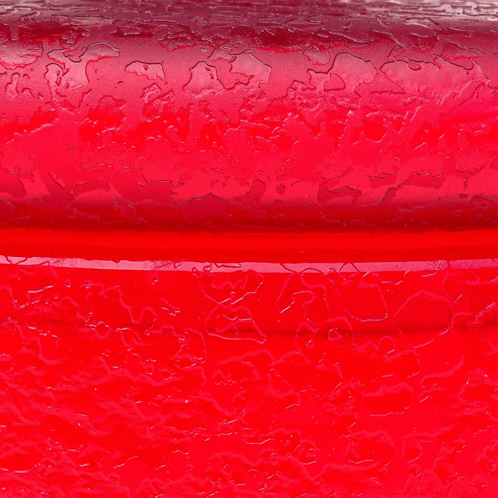 Joyero de Murano Rojo Corroso con Textura de Vidrio Artístico Italiano siglo XX en venta
