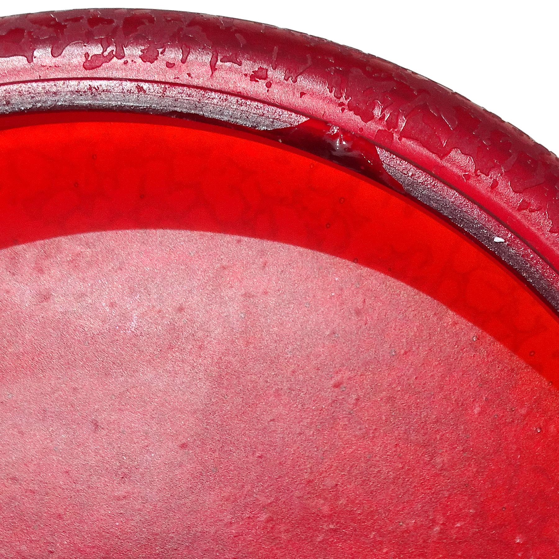 Joyero de Murano Rojo Corroso con Textura de Vidrio Artístico Italiano Vidrio artístico en venta