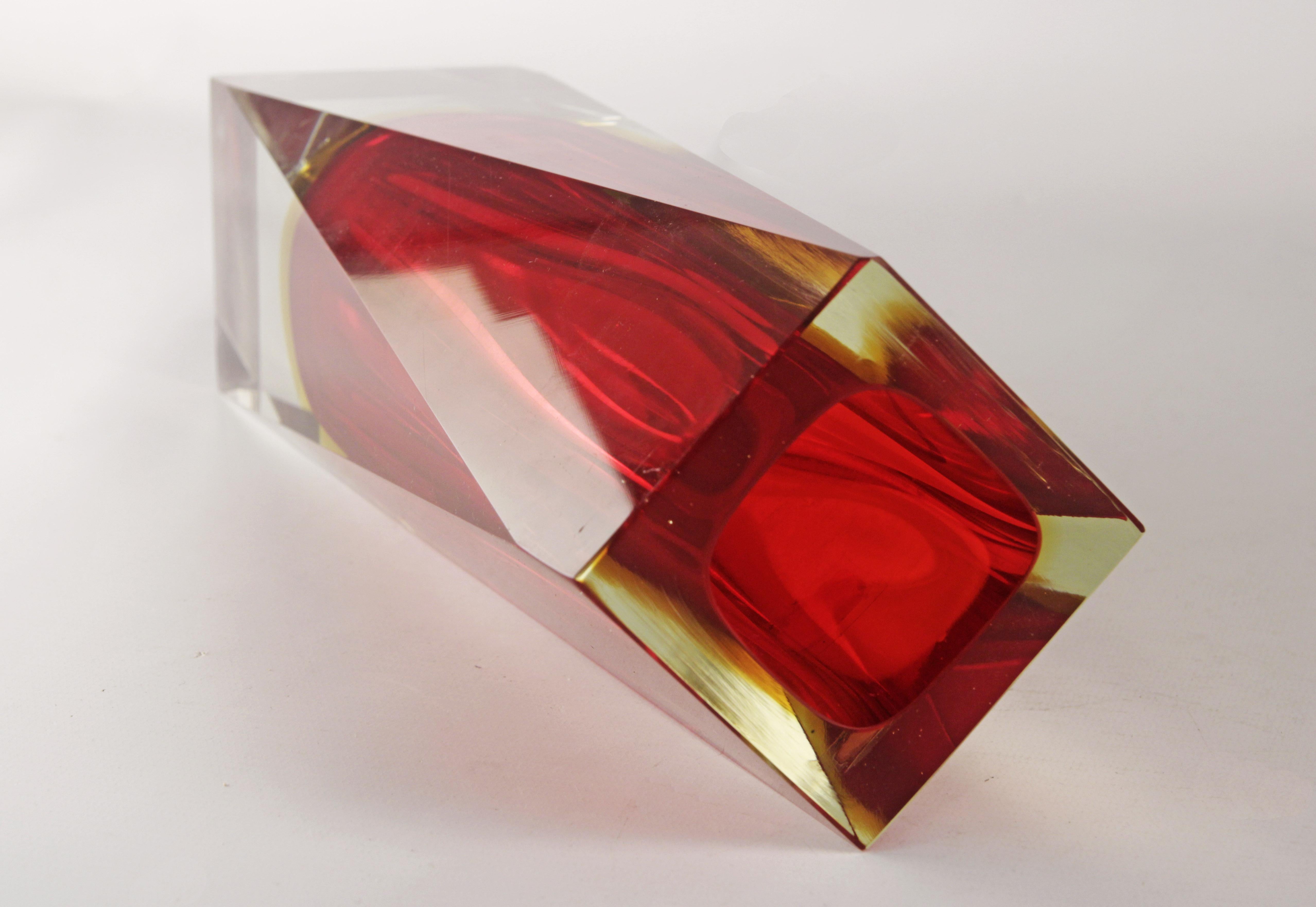 Mid-Century Modern Murano Red Glass Midcentury For Sale