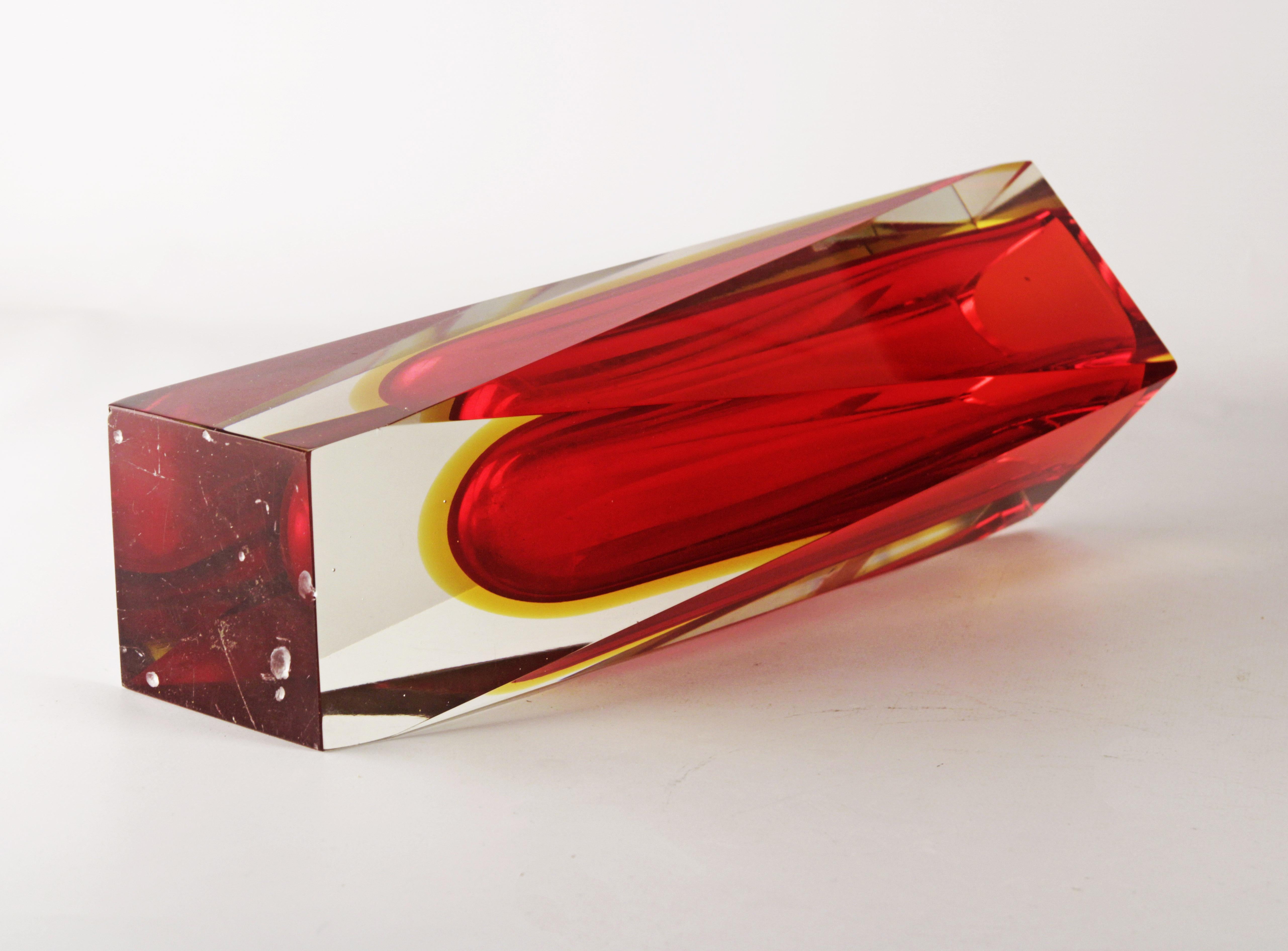 Italian Murano Red Glass Midcentury For Sale