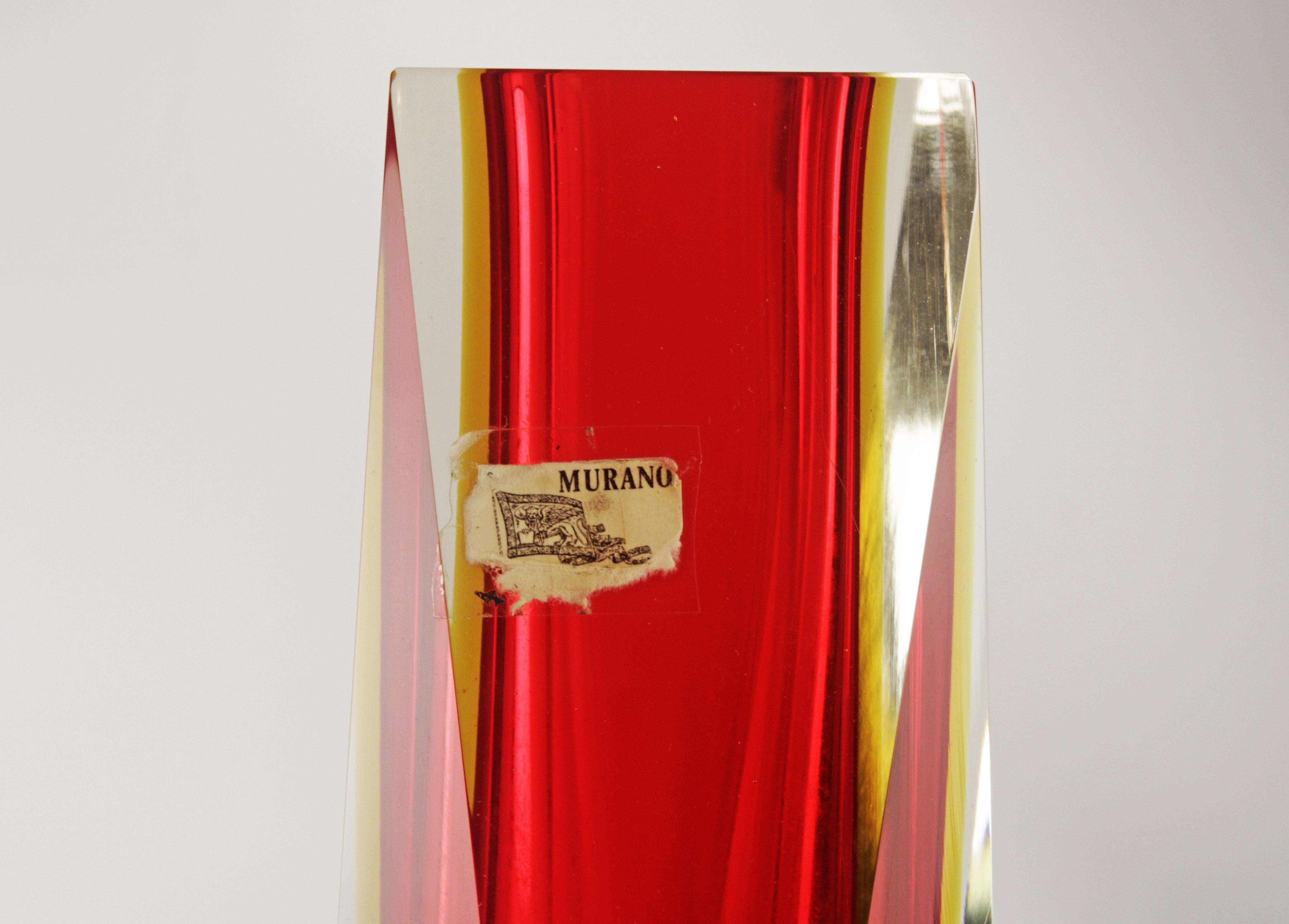 Verre rouge de Murano du milieu du siècle dernier Bon état - En vente à Buenos Aires, Argentina
